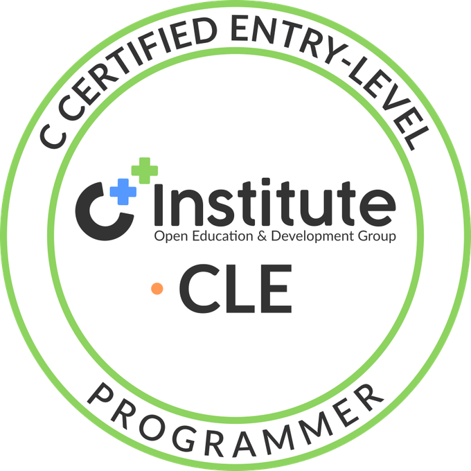 CLE – C Certified Entry-Level Programmer badge